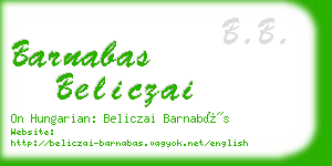 barnabas beliczai business card